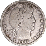 1908-S Barber Half Dollar