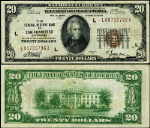 FR. 1870 L $20 1929 Federal Reserve Bank Note San Francisco L-A Block VF+