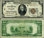 FR. 1870 D $20 1929 Federal Reserve Bank Note Cleveland D-A Block VF+