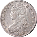 1834/4 Bust Half Dollar Large Date, Small Letters Choice AU/BU 0-106 R.1