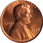 1971-P Lincoln Cent PCGS MS66RD