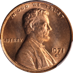 1971-S Lincoln Cent PCGS MS65RD