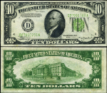 FR. 2006 DM $10 1934-A Federal Reserve Note Mule Cleveland D-A Block XF