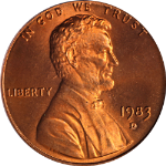 1983-D Lincoln Cent PCGS MS67RD
