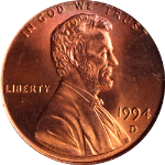 1994-D Lincoln Cent PCGS MS67RD