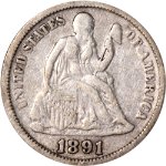 1891-P Seated Liberty Dime