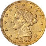 1848-P Liberty Gold $2.50 PCGS XF45 Nice Eye Appeal Nice Strike