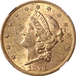 1874-S Liberty Gold $20 NGC MS61 Nice Eye Appeal Strong Strike Fantastic Luster