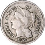 1869 Three (3) Cent Nickel