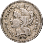 1869 Three (3) Cent Nickel