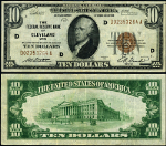 FR. 1860 D $10 1929 Federal Reserve Bank Note Cleveland D-A Block VF+