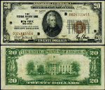 FR. 1870 B $20 1929 Federal Reserve Bank Note New York B-A Block VF+