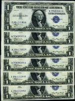 FR. 1607 $1 1935 Silver Certificate Non-Mule A-A Block Choice CU CONSEC 6 Notes