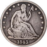 1843-P Seated Half Dollar
