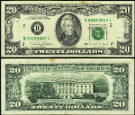 FR. 2076 B* $20 1988-A Federal Reserve Note B-* Block VF Star - Stain