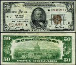 FR. 1880 B $50 1929 Federal Reserve Bank Note New York B-A Block VF+