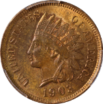 1903 Indian Cent PCGS MS63 RB Nice Eye Appeal Strong Strike
