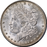 1887-O Morgan Silver Dollar PCGS MS63 Great Eye Appeal Fantastic Luster