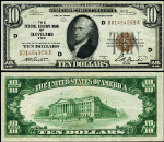 FR. 1860 D $10 1929 Federal Reserve Bank Note Cleveland D-A Block AU