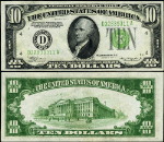 FR. 2006 DM $10 1934-A Federal Reserve Note Mule Cleveland D-A Block AU+