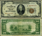 FR. 1870 J $20 1929 Federal Reserve Bank Note Kansas City J-A Block VF