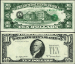 FR. 2024 L $10 1977-A Federal Reserve Note Overprint on Back Gem CU ERROR