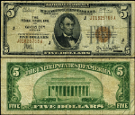 FR. 1850 J $5 1929 Federal Reserve Bank Note Kansas City J-A Block