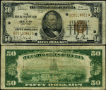 FR. 1880 B $50 1929 Federal Reserve Bank Note New York B-A Block Fine - Pinholes