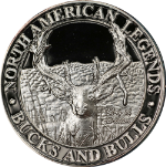 North American Hunting Club 1 Ounce Silver - Bucks & Bulls (King of Britton)