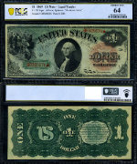 FR. 1860 H* $1 1869 Legal Tender Rainbow Choice PCGS CU64