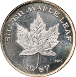 1987 Silver Maple Leaf (Rare) 1 Ounce .999 Fine - Made in U.S.A. - STOCK