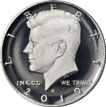 2019-S Silver Proof Kennedy Half Dollar PCGS PR70 DCAM Blue Label - STOCK