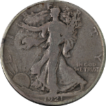 1921-D Walking Liberty Half Nice VG Key Date Nice Eye Appeal Nice Strike