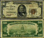 FR. 1880 L $50 1929 Federal Reserve Bank Note San Francisco L-A Block Fine