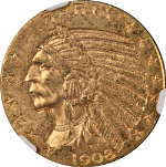1908-D Indian Gold $5 NGC MS61 Decent Eye Appeal Nice Strike