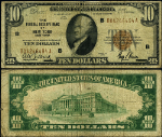 FR. 1860 B $10 1929 Federal Reserve Bank Note New York B-A Block Fine