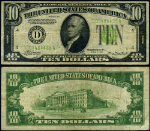 FR. 2004 D $10 1934 Federal Reserve Note Cleveland D-A Block Fine+ Light Green