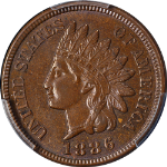 1886 Ty 2 Indian Cent PCGS MS63 BN Superb Eye Appeal Strong Strike