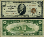 FR. 1860 D $10 1929 Federal Reserve Bank Note Cleveland D-A Block VF+