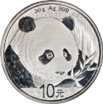 2018 China 10 Yuan 30 Gram Silver Panda PCGS MS70 1st Strike Red Label - STOCK