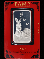 2023 Pamp Suisse 1 Ounce Silver Bar - Lunar Calendar Rabbit - .999 OGP STOCK