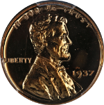 1937 Lincoln Cent Proof CAC Sticker PCGS PR66 RD Blazing Full Red Gem