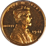 1941 Lincoln Cent Proof CAC Sticker PCGS PR66+ RD Blazing Full Red Gem
