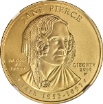 2010-W First Spouse Gold $10 Jane Pierce NGC MS70
