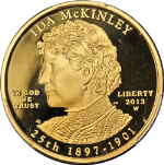 2013-W First Spouse Gold $10 Ida McKinley PCGS PR69 DCAM Mercanti Signature Lbl