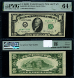 FR. 2013 B $10 1950-C Federal Reserve Note New York B-H Block Choice PMG CU64 EPQ
