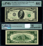 FR. 2014 D* $10 1950-D Federal Reserve Note Cleveland D-* Block Choice PMG CU64 EPQ Star