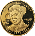 2014-W First Spouse Gold $10 Eleanor Roosevelt PCGS PR69 DCAM Mercanti Signature