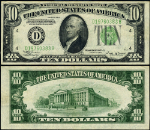 FR. 2007 D $10 1934-B Federal Reserve Note Cleveland D-B Block AU