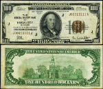 FR. 1890 J $100 1929 Federal Reserve Bank Note Kansas City J-A Block VF